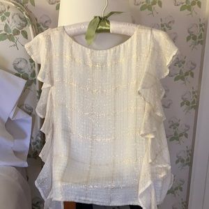 Koch metallic thread silk top